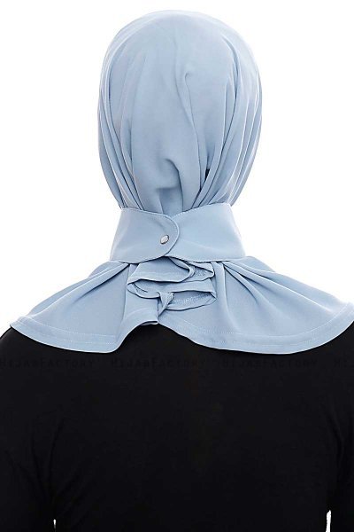 Narin - Hijab Crepe Pratique One-Piece Bleu Clair
