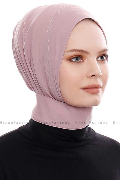 Narin - Hijab Crepe Pratique One-Piece Rose Foncé