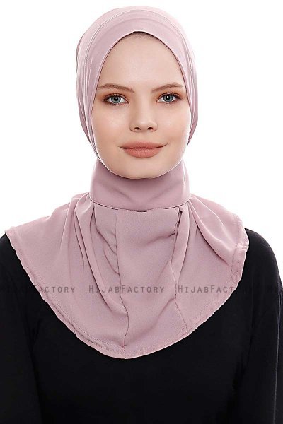 Narin - Hijab Crepe Pratique One-Piece Rose Foncé