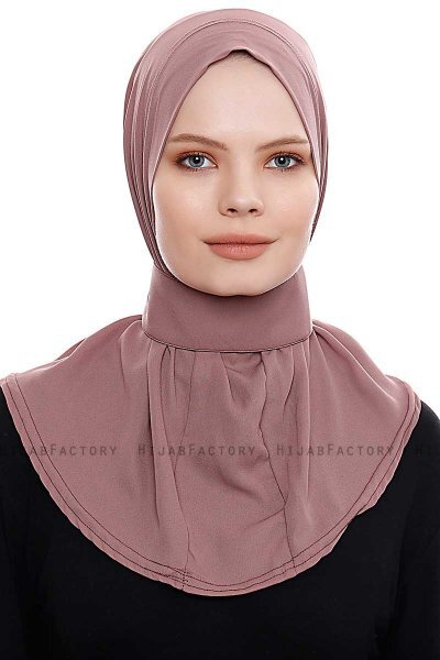 Narin - Hijab Crepe Pratique One-Piece Rose Pink