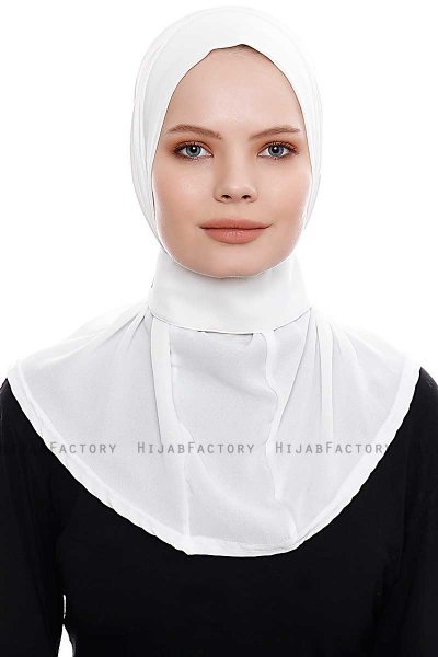 Narin - Hijab Crepe Pratique One-Piece Blanc