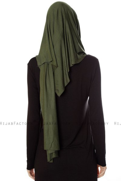 Naz - Hijab Pratique One-Piece Khaki & Beige Clair - Ecardin
