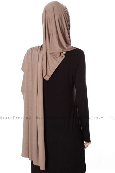 Naz - Hijab Pratique One-Piece Taupe Foncé & Taupe Clair - Ecardin