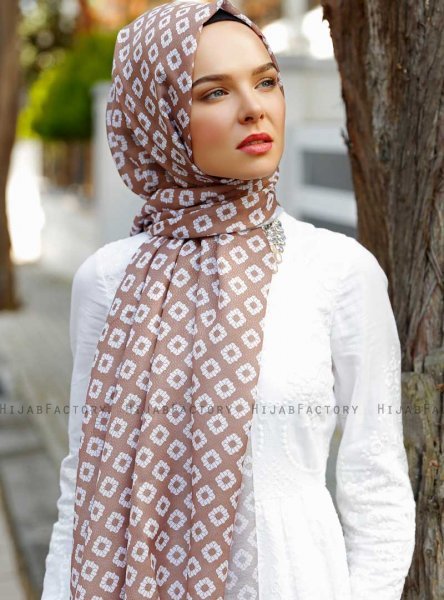Nesrin - Hijab à Motifs Marron