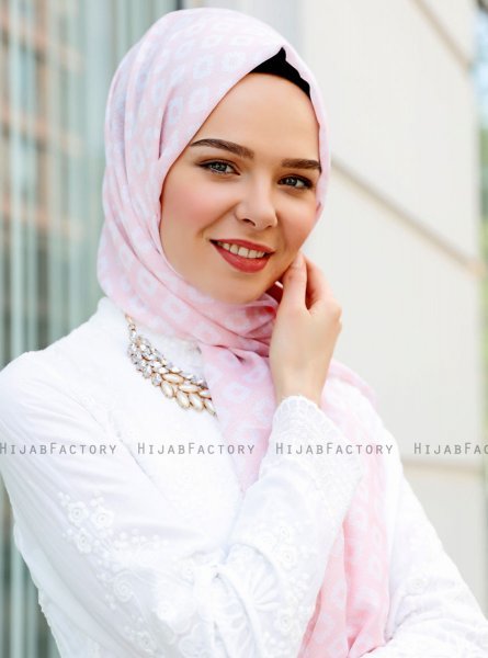 Nesrin - Hijab à Motifs Rose - Sal Evi