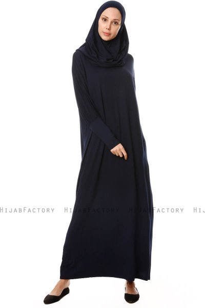 Nisa - Robe De Prière Bleu Marin - Miss Halima