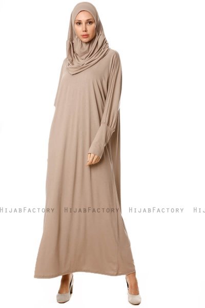 Nisa - Robe De Prière Taupe - Miss Halima