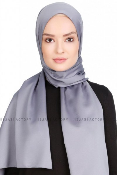 Nuray Glansig Gråblå Hijab 8A10a