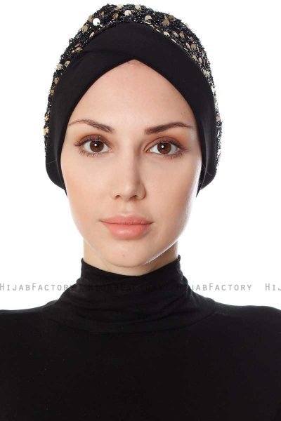Nurten - Turban Noir & Gold