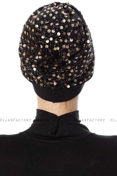 Nurten - Turban Noir & Gold