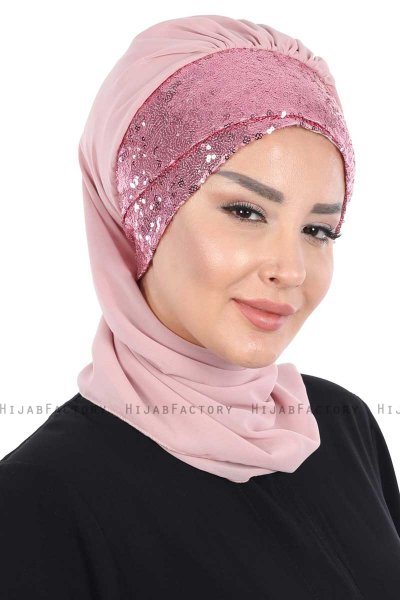 Olga - Hijab Pratique Vieux Rose & Vieux Rose