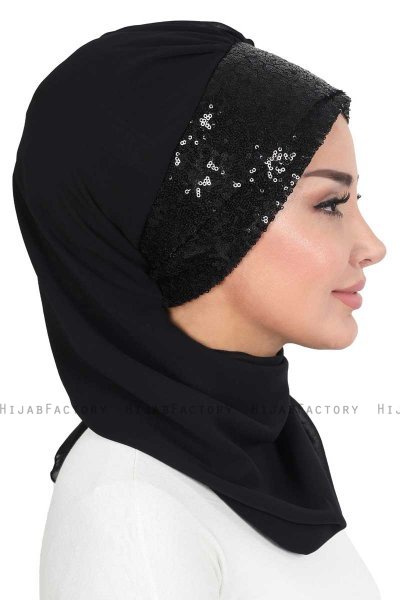 Olga - Hijab Pratique Noir & Noir