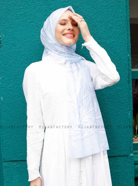 Pariza - Hijab à Motifs Bleu Clair