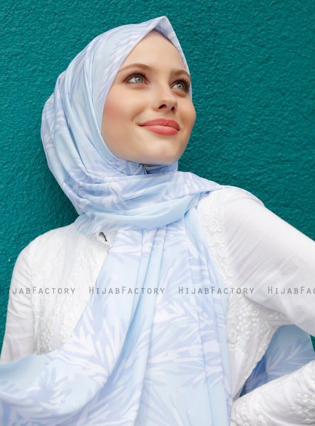 Pariza - Hijab à Motifs Bleu Clair