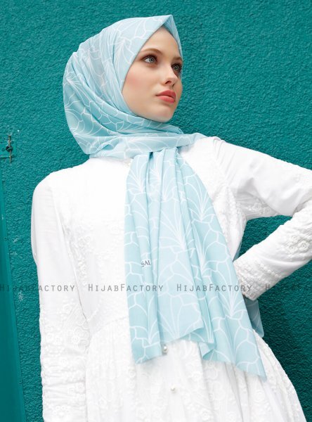 Pariza - Hijab à Motifs Vert Clair