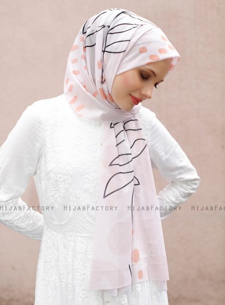 Pariza - Hijab à Motifs Vieux Rose