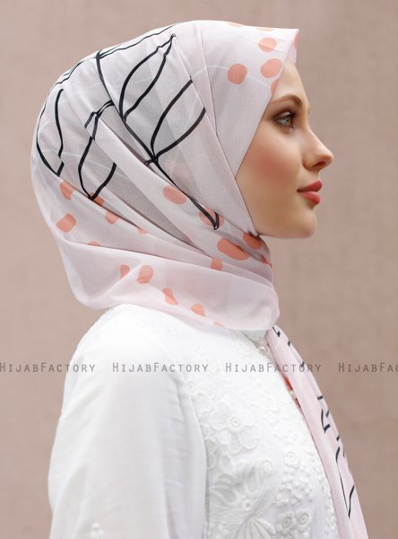 Pariza - Hijab à Motifs Vieux Rose