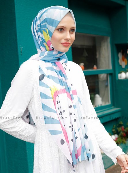 Pariza - Hijab à Motifs Turquoise