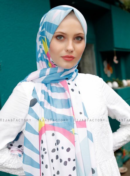 Pariza - Hijab à Motifs Turquoise