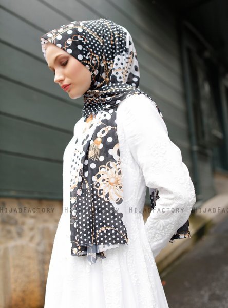 Pariza - Hijab à Motifs Noir