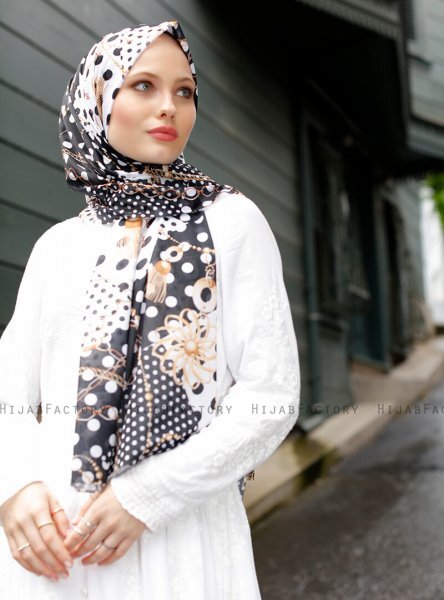 Pariza - Hijab à Motifs Noir