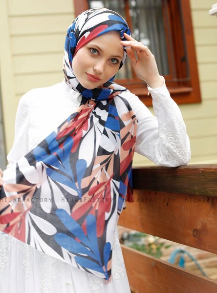 Pariza - Hijab à Motifs Blanc