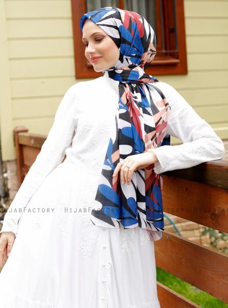 Pariza - Hijab à Motifs Blanc
