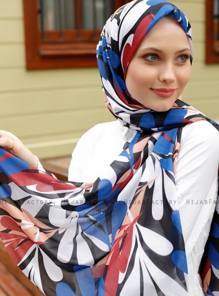 Pariza - Hijab à Motifs Blanc