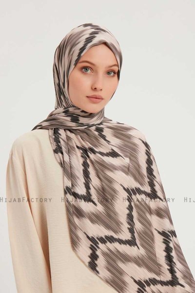Tansu - Hijab À motifs Marron Clair
