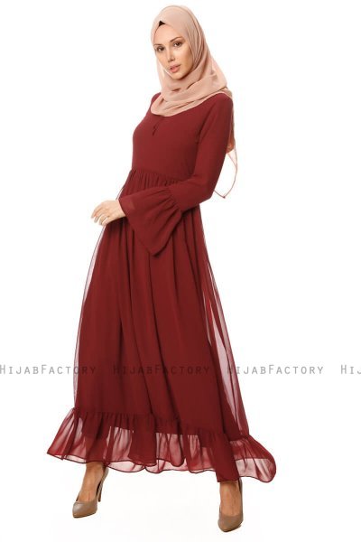 Samiya - Robe Chiffon Bordeaux - Burun