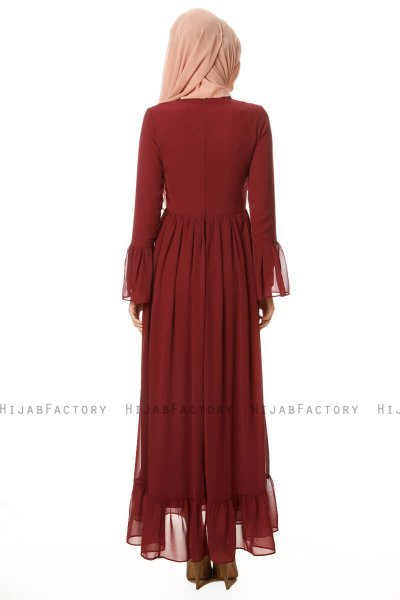Samiya - Robe Chiffon Bordeaux - Burun
