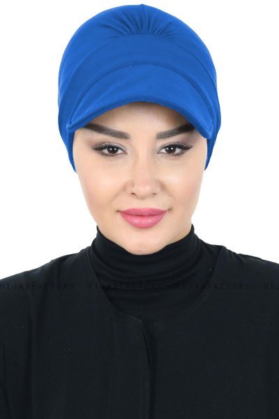 Sandra - Turban En Coton Bleu - Ayse Turban
