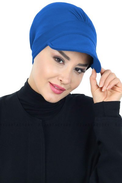 Sandra - Turban En Coton Bleu - Ayse Turban