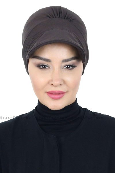 Sandra - Turban En Coton Marron - Ayse Turban