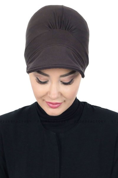 Sandra - Turban En Coton Marron - Ayse Turban