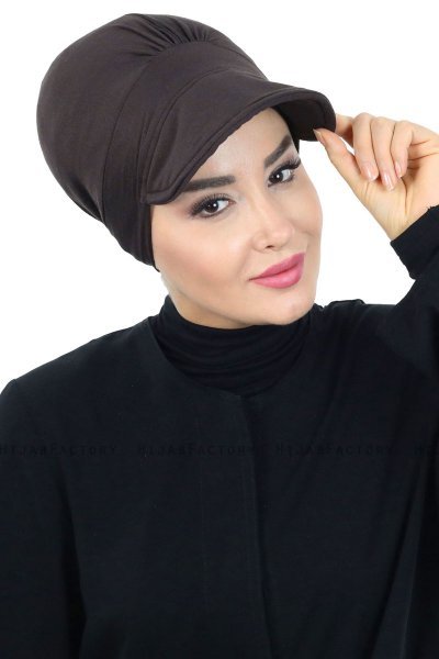 Sandra - Turban En Coton Marron - Ayse Turban