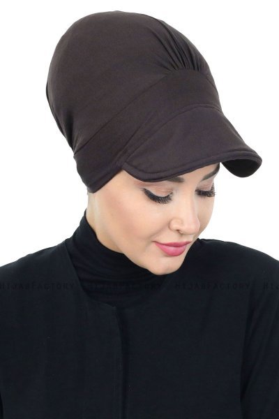 Sandra - Turban En Coton Marron - Ayse Turban