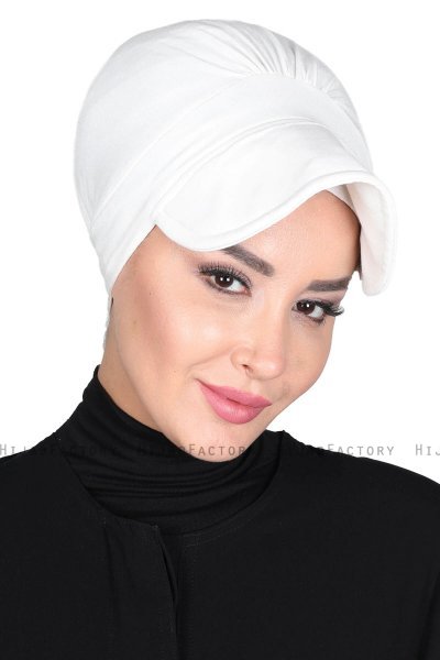 Sandra - Turban En Coton Blanc Cassé - Ayse Turban