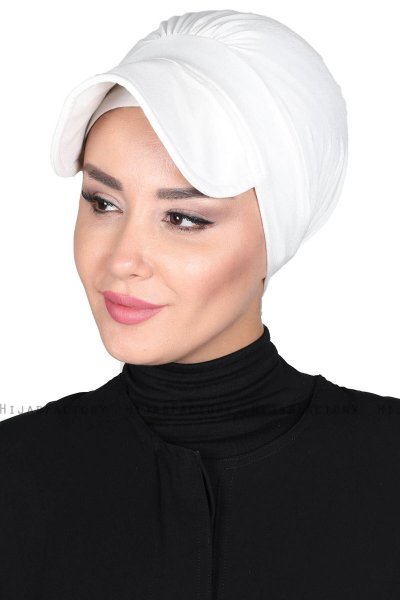 Sandra - Turban En Coton Blanc Cassé - Ayse Turban