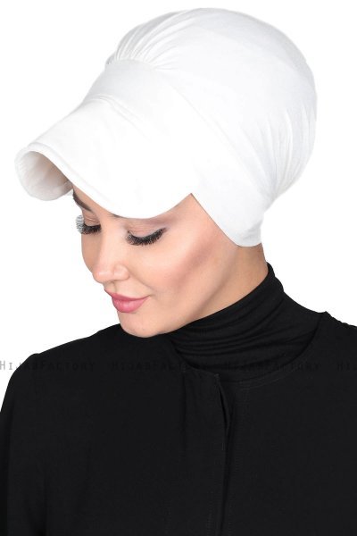 Sandra - Turban En Coton Blanc Cassé - Ayse Turban