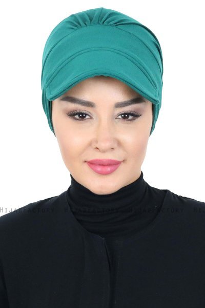 Sandra - Turban En Coton Vert Foncé - Ayse Turban