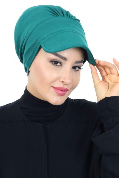 Sandra - Turban En Coton Vert Foncé - Ayse Turban
