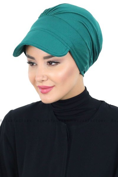 Sandra - Turban En Coton Vert Foncé - Ayse Turban