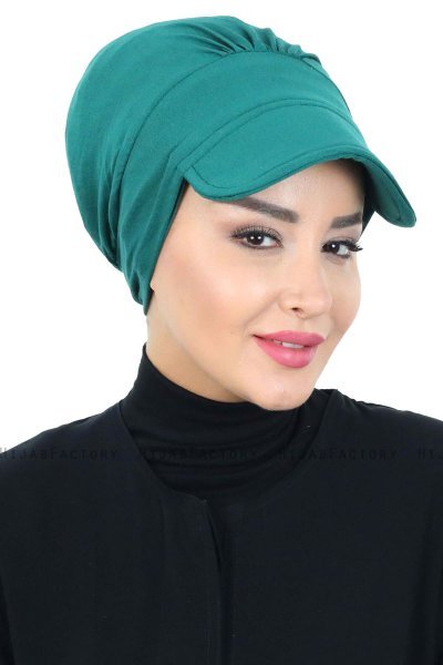 Sandra - Turban En Coton Vert Foncé - Ayse Turban