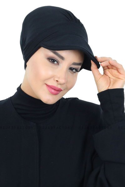 Sandra - Turban En Coton Noir - Ayse Turban