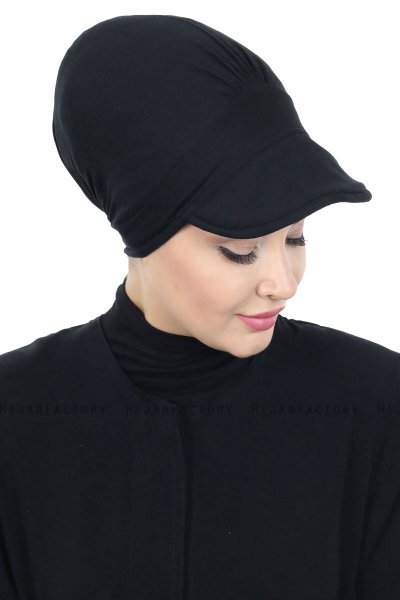 Sandra - Turban En Coton Noir - Ayse Turban
