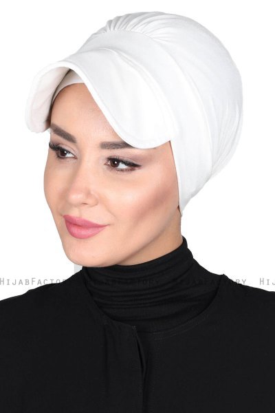 Sandra - Turban En Coton Blanc Cassé - Ayse Turban