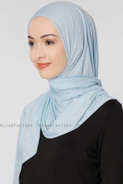 Seda Ljusblå Jersey Hijab Sjal Ecardin 200230b