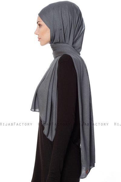 Seda - Hijab Jersey Gris Foncé - Ecardin