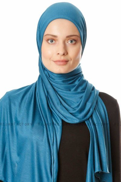 Seda - Hijab Jersey Bleu Pétrole - Ecardin